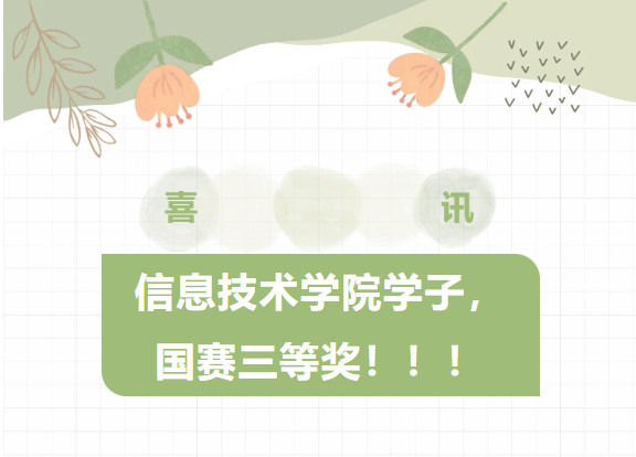 信息技术学院学子，国赛三等奖！！